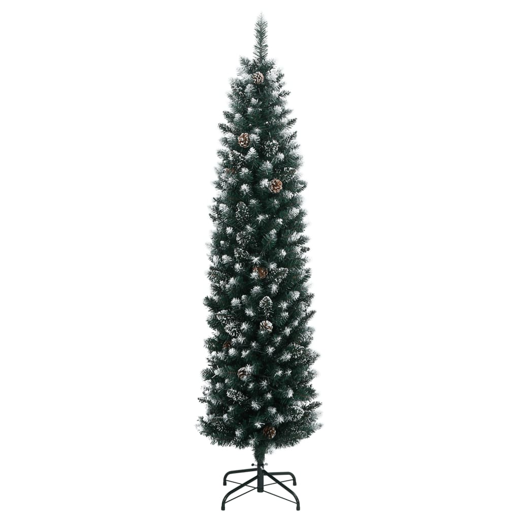 vidaXL Artificial Slim Christmas Tree 150 LEDs 120 cm - Green - 35838