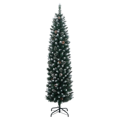 vidaXL Artificial Slim Christmas Tree 150 LEDs 150 cm - Green - 35841