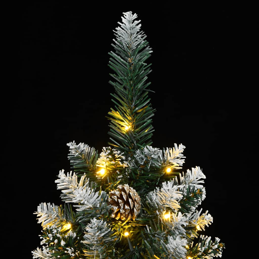 vidaXL Artificial Slim Christmas Tree 150 LEDs 150 cm - Green - 35841