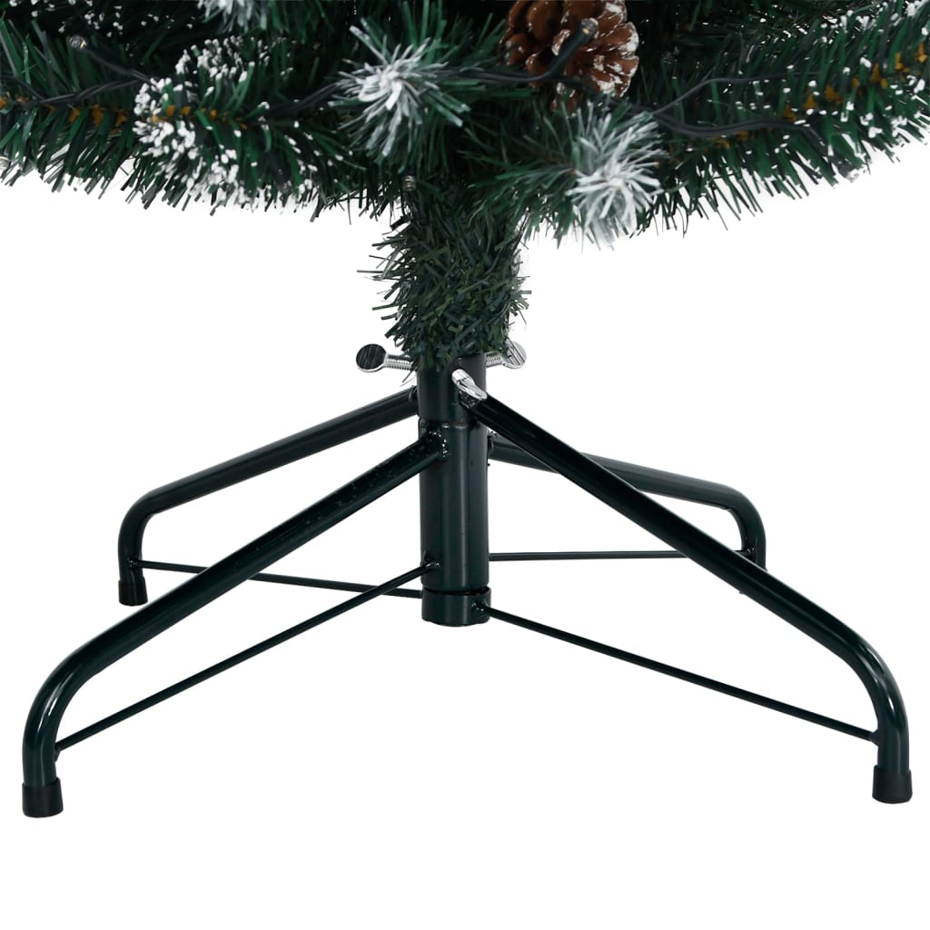vidaXL Artificial Slim Christmas Tree 150 LEDs 150 cm - Green - 35841