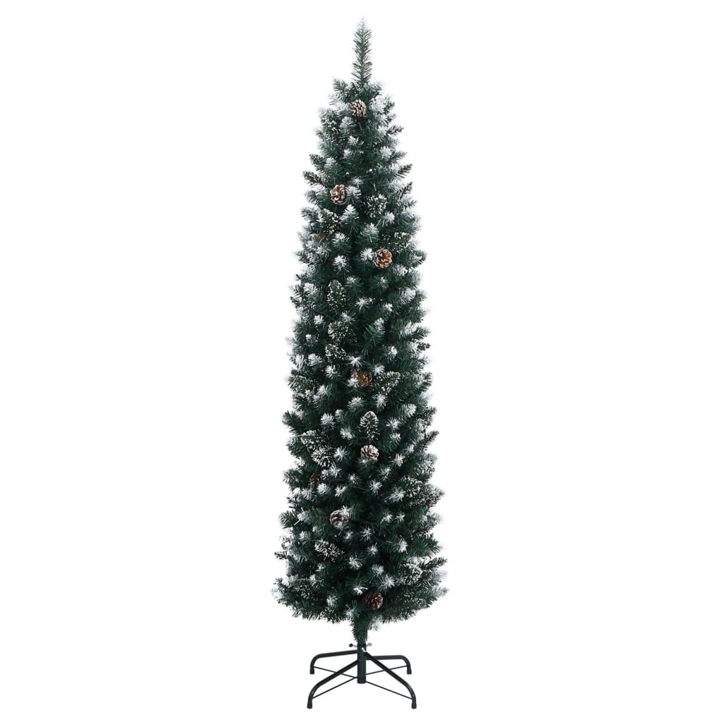vidaXL Artificial Slim Christmas Tree 300 LEDs 180 cm - Green - 35842