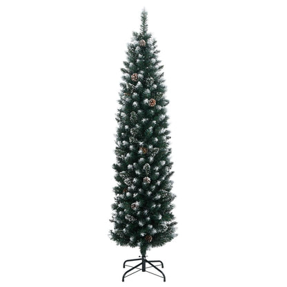 vidaXL Artificial Slim Christmas Tree 300 LEDs 180 cm - Green - 35842