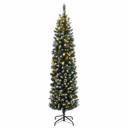 vidaXL Artificial Slim Christmas Tree 300 LEDs 180 cm - Green - 35842