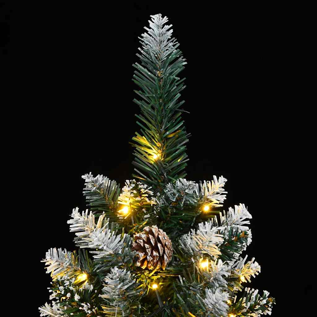 vidaXL Artificial Slim Christmas Tree 300 LEDs 180 cm - Green - 35842