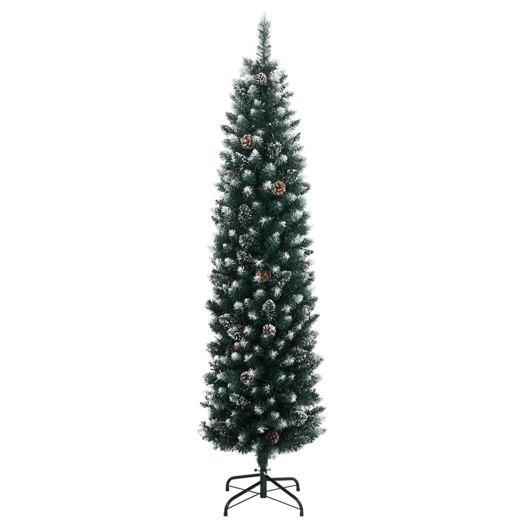 vidaXL Artificial Slim Christmas Tree 300 LEDs 240 cm - Green - 35852