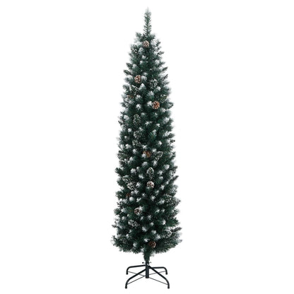 vidaXL Artificial Slim Christmas Tree 300 LEDs 240 cm - Green - 35852
