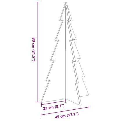 vidaXL Wooden Christmas Tree for Decoration Wax Brown 80 cm Solid Wood Pine