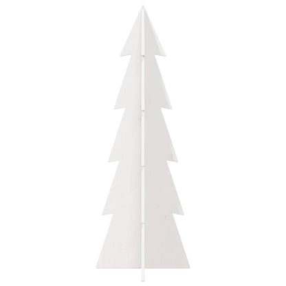 vidaXL Wooden Christmas Tree for Decoration White 112 cm Solid Wood Pine