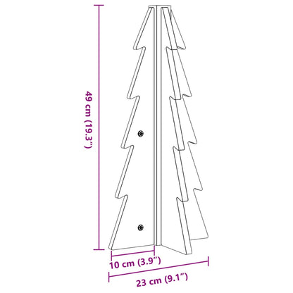 vidaXL Wooden Christmas Tree for Decoration 49 cm Solid Wood Pine - Brown