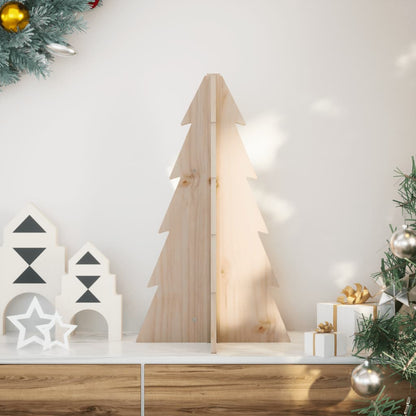 vidaXL Wooden Christmas Tree for Decoration 69.5 cm Solid Wood Pine - Brown