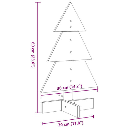 vidaXL Wooden Christmas Tree for Decoration Wax Brown 60 cm Solid Wood Pine
