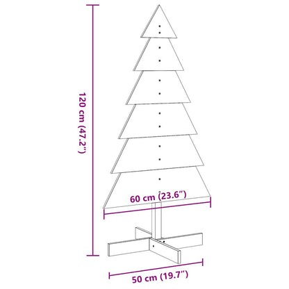 vidaXL Wooden Christmas Tree for Decoration White 120 cm Solid Wood Pine
