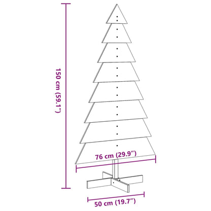 vidaXL Wooden Christmas Tree for Decoration 150 cm Solid Wood Pine - Brown
