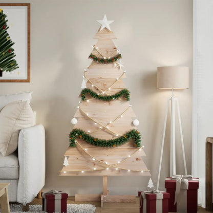 vidaXL Wooden Christmas Tree for Decoration 150 cm Solid Wood Pine - Brown
