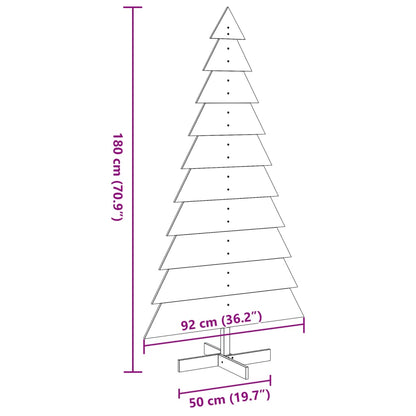 vidaXL Wooden Christmas Tree for Decoration 180 cm Solid Wood Pine - Brown