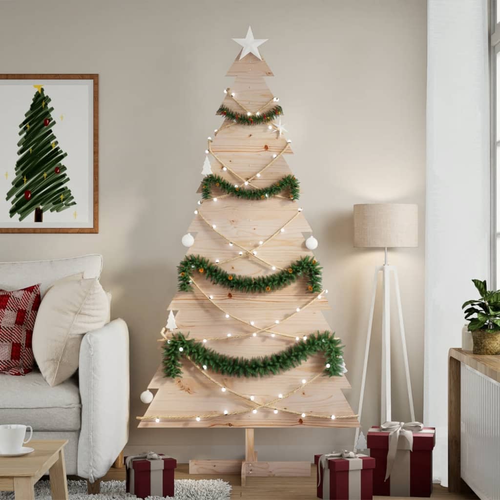 vidaXL Wooden Christmas Tree for Decoration 180 cm Solid Wood Pine - Brown