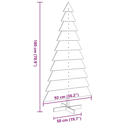 vidaXL Wooden Christmas Tree for Decoration Wax Brown 180 cm Solid Wood Pine