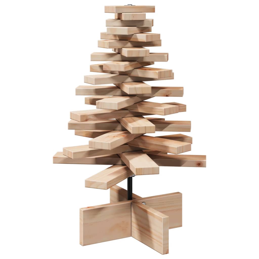 vidaXL Wooden Christmas Tree for Decoration 60 cm Solid Wood Pine - Brown