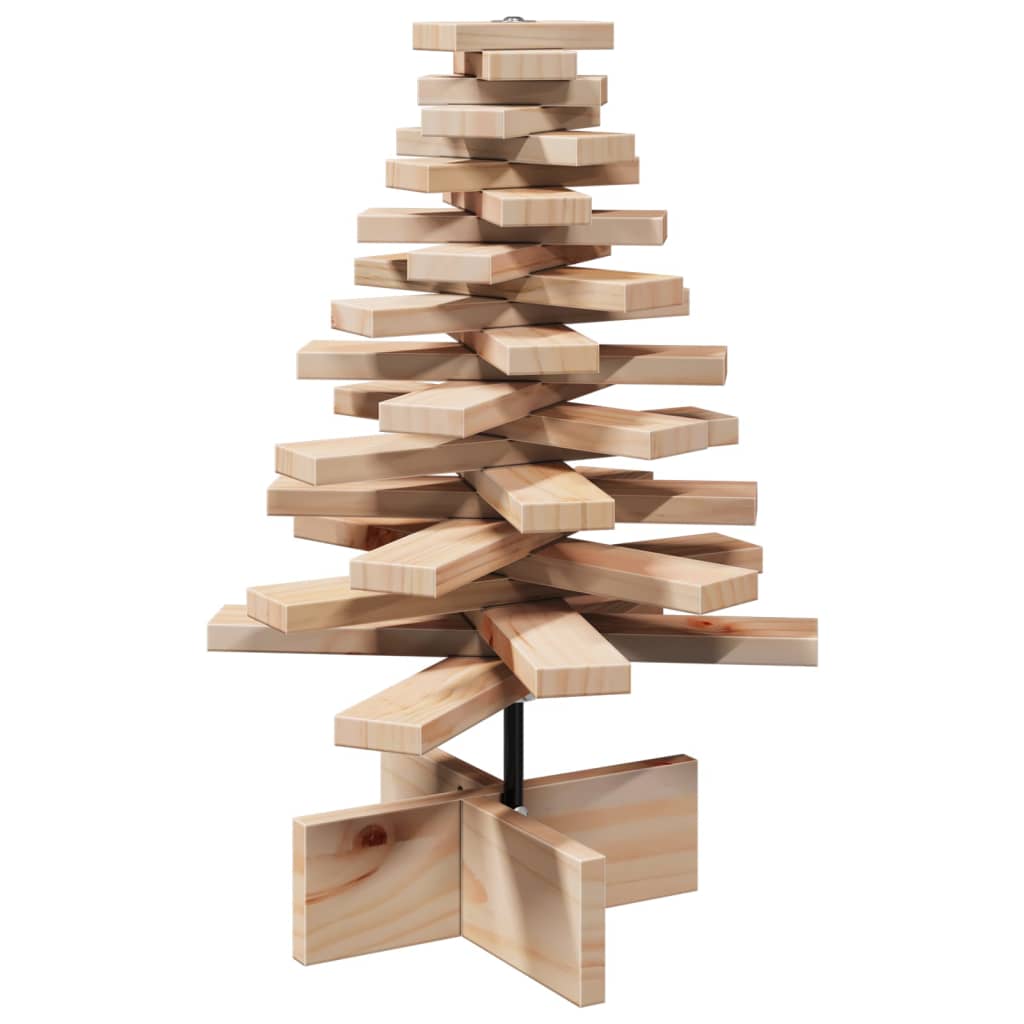 vidaXL Wooden Christmas Tree for Decoration 60 cm Solid Wood Pine - Brown
