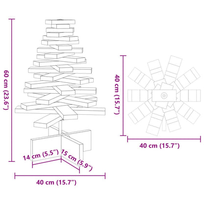 vidaXL Wooden Christmas Tree for Decoration 60 cm Solid Wood Pine - Brown