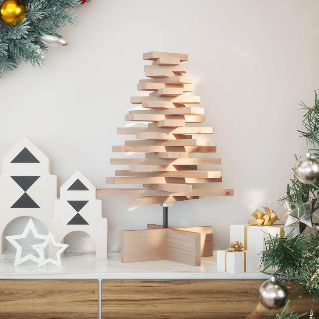 vidaXL Wooden Christmas Tree for Decoration 60 cm Solid Wood Pine - Brown