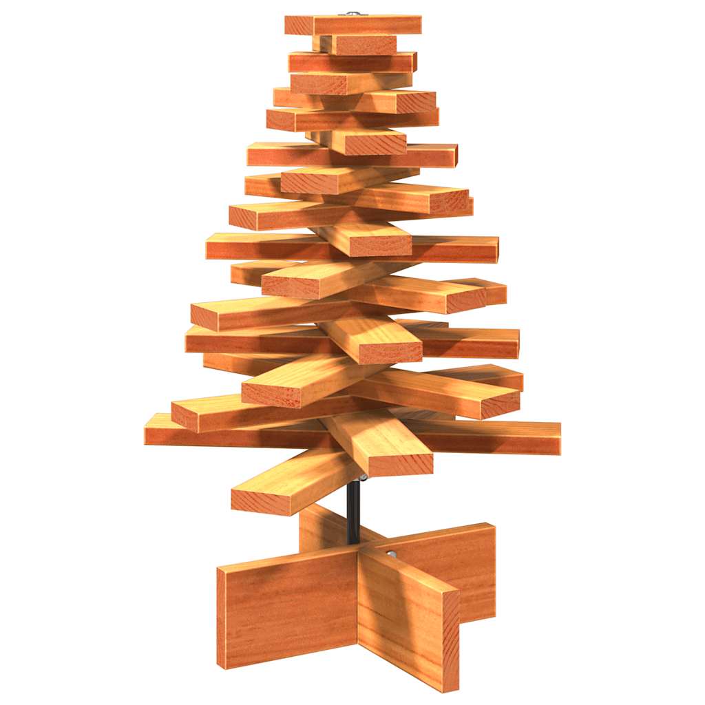 vidaXL Wooden Christmas Tree for Decoration Wax Brown 60 cm Solid Wood Pine - 56922