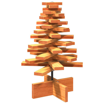 vidaXL Wooden Christmas Tree for Decoration Wax Brown 60 cm Solid Wood Pine - 56922
