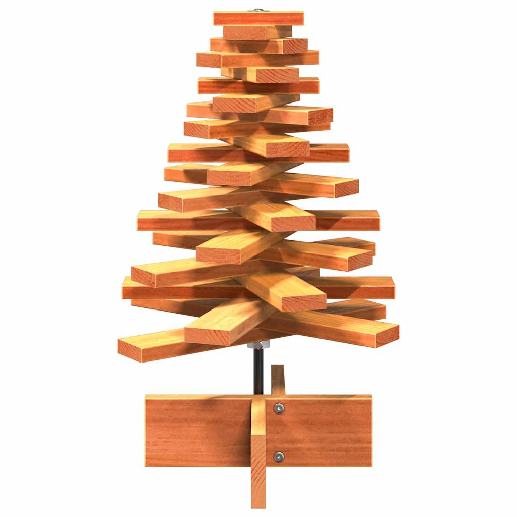 vidaXL Wooden Christmas Tree for Decoration Wax Brown 60 cm Solid Wood Pine - 56922