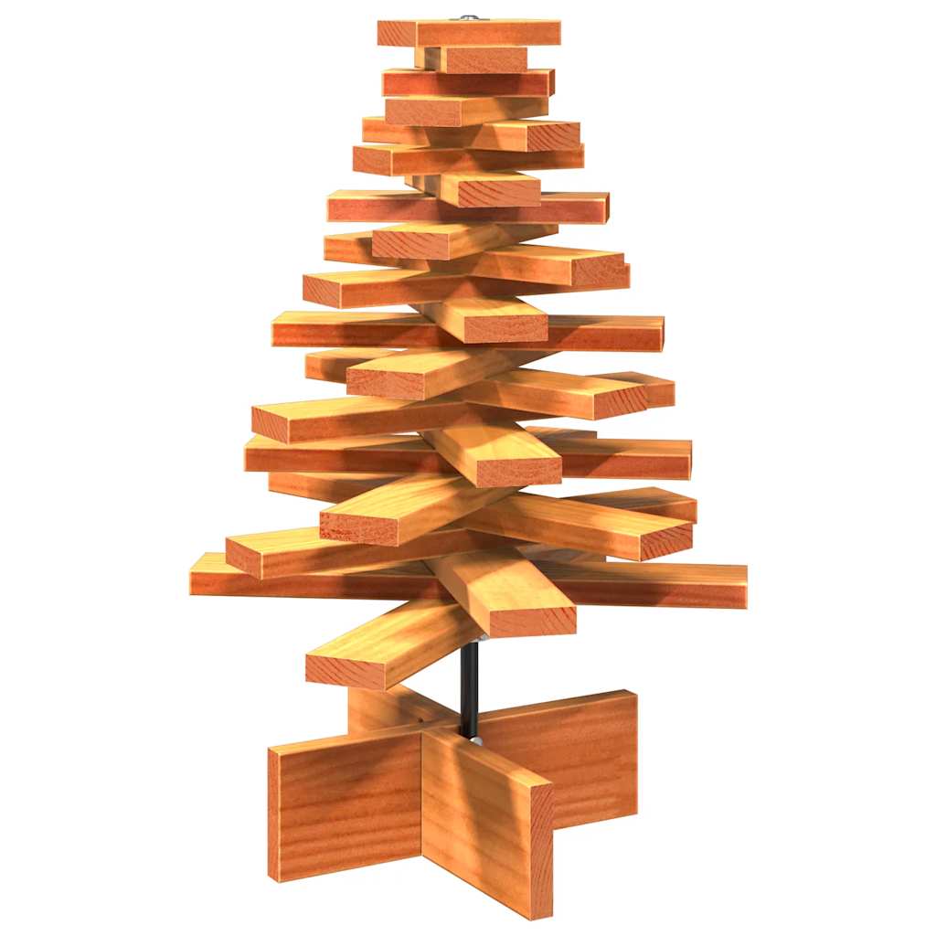 vidaXL Wooden Christmas Tree for Decoration Wax Brown 60 cm Solid Wood Pine - 56922