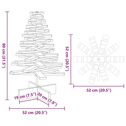 vidaXL Wooden Christmas Tree for Decoration White 80 cm Solid Wood Pine