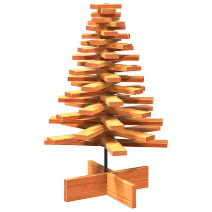 vidaXL Wooden Christmas Tree for Decoration Wax Brown 80 cm Solid Wood Pine - 56924