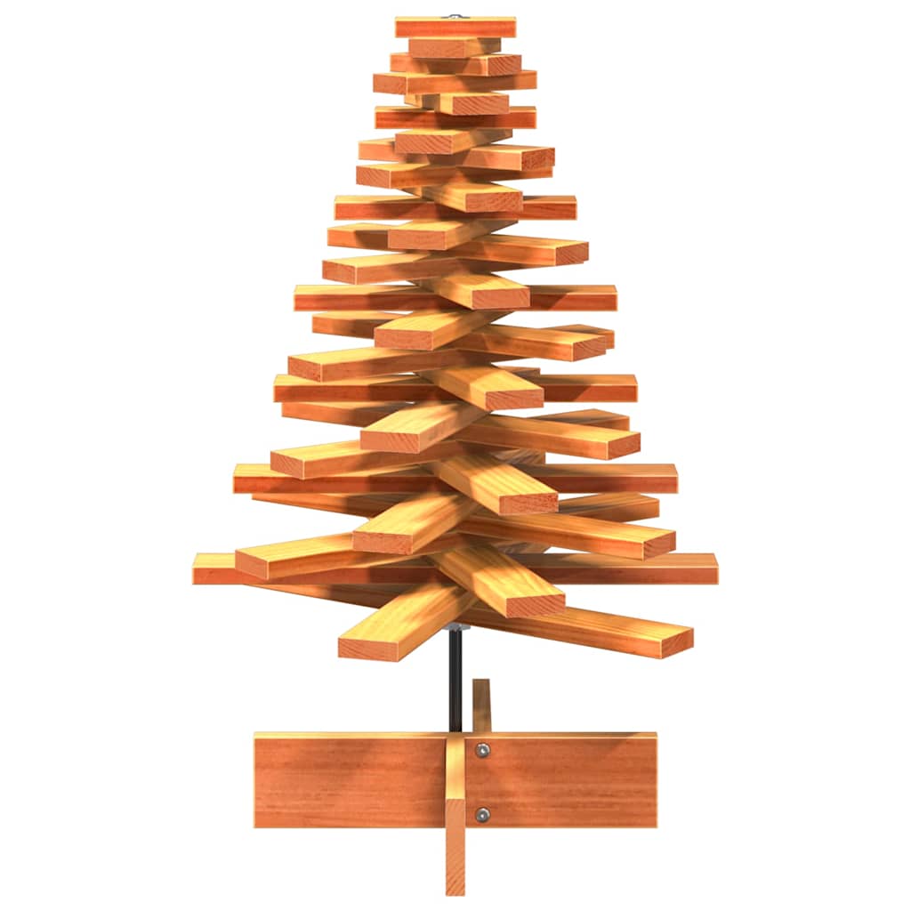 vidaXL Wooden Christmas Tree for Decoration Wax Brown 80 cm Solid Wood Pine - 56924