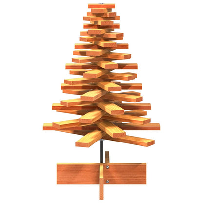 vidaXL Wooden Christmas Tree for Decoration Wax Brown 80 cm Solid Wood Pine - 56924