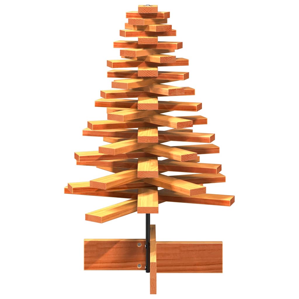 vidaXL Wooden Christmas Tree for Decoration Wax Brown 80 cm Solid Wood Pine - 56924