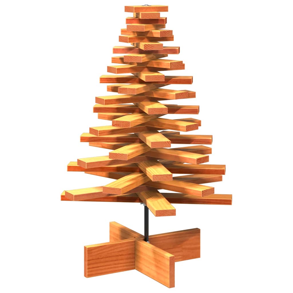 vidaXL Wooden Christmas Tree for Decoration Wax Brown 80 cm Solid Wood Pine - 56924