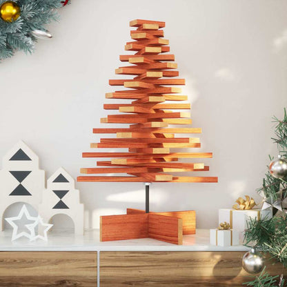 vidaXL Wooden Christmas Tree for Decoration Wax Brown 80 cm Solid Wood Pine - 56924