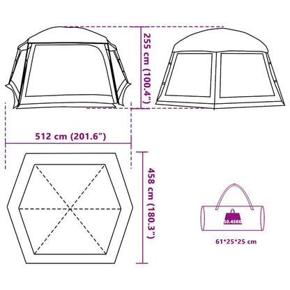 vidaXL Pool Tent with Removable Fly & Mesh Walls Sea Green 512x458 cm