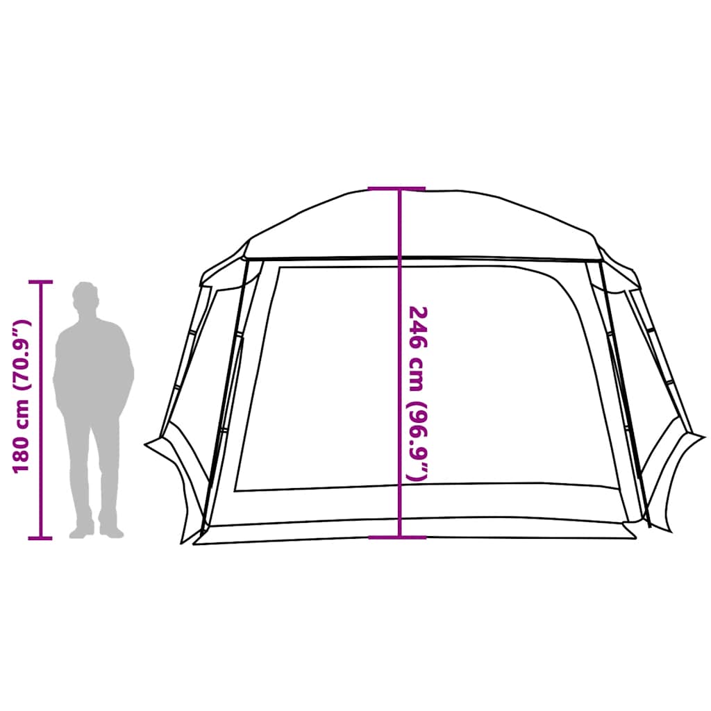 vidaXL Pool Tent with Removable Fly & Mesh Walls Grey 618x532 cm
