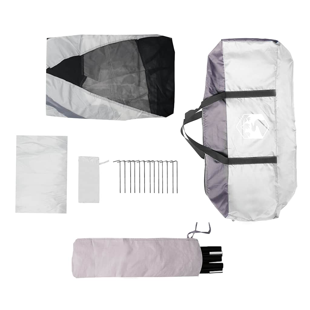 vidaXL Pool Tent with Removable Fly & Mesh Walls Grey 618x532 cm