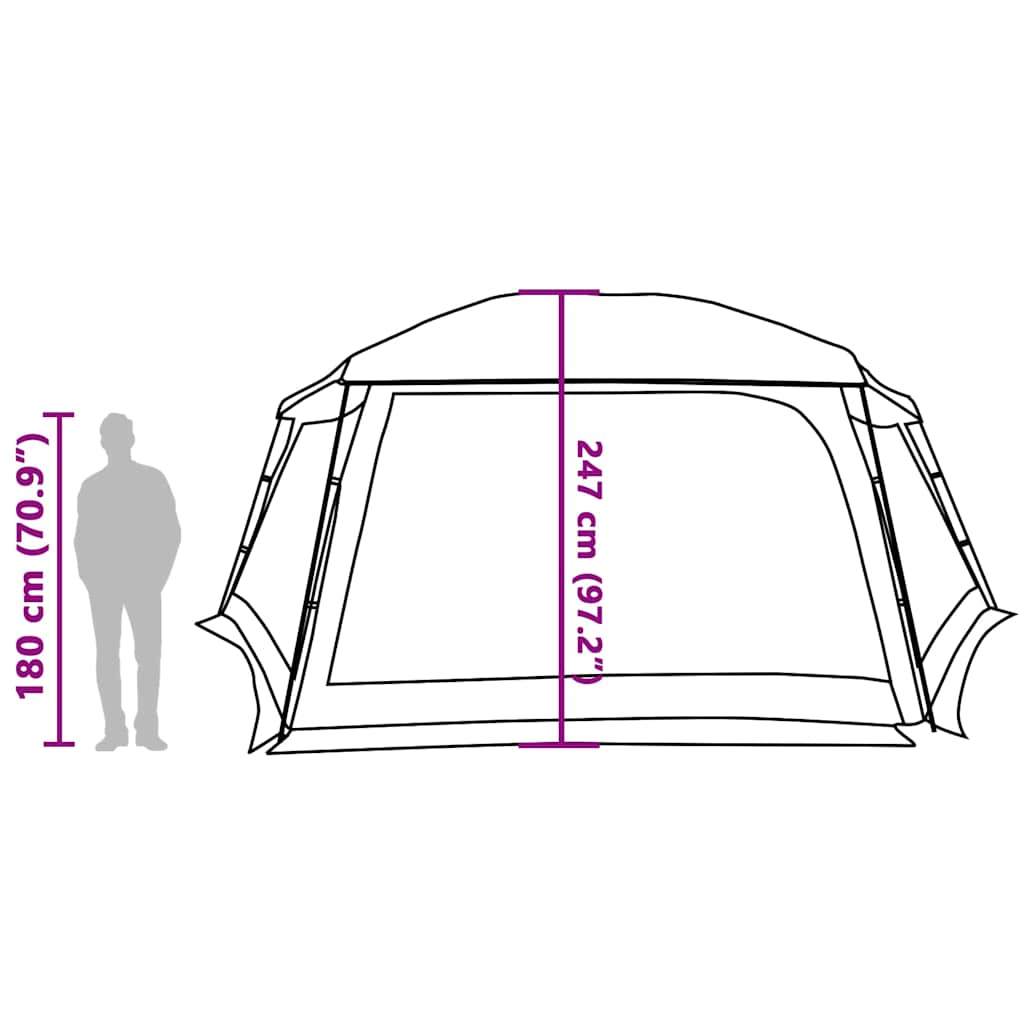 vidaXL Pool Tent with Removable Fly & Mesh Walls Sea Green 670x590 cm