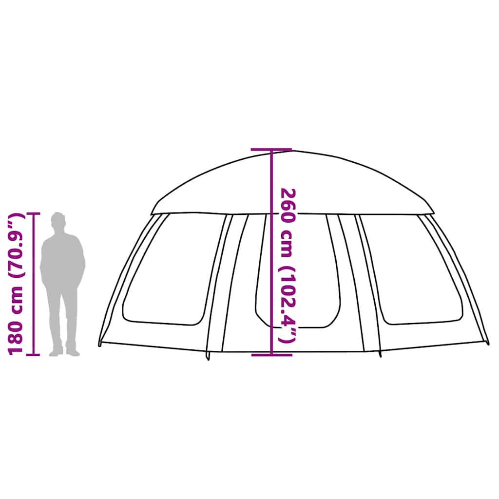 vidaXL Pool Tent with Removable Fly & Mesh Walls Sea Green 510x510 cm