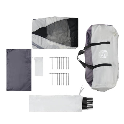 vidaXL Pool Tent with Removable Fly & Mesh Walls Grey 510x510 cm