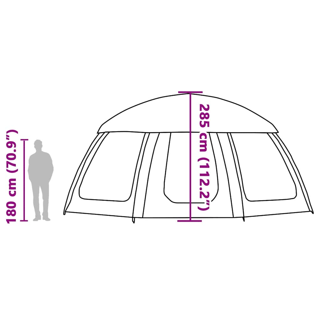 vidaXL Pool Tent with Removable Fly & Mesh Walls Grey 612x612 cm
