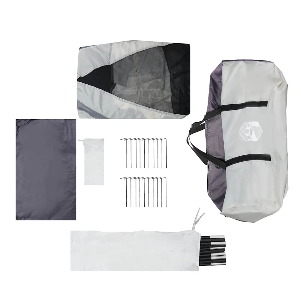 vidaXL Pool Tent with Removable Fly & Mesh Walls Grey 612x612 cm