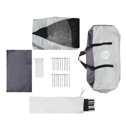 vidaXL Pool Tent with Removable Fly & Mesh Walls Grey 612x612 cm