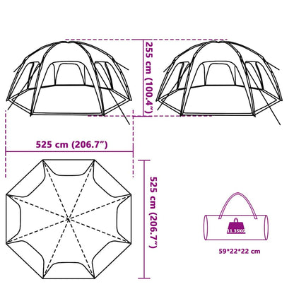 vidaXL Party Tent Azure Blue Waterproof - 525 x 525 x 255 cm