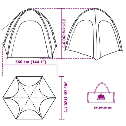 vidaXL Pool Tent Grey 366 x 305 x 231 cm Polyester and Fiberglass