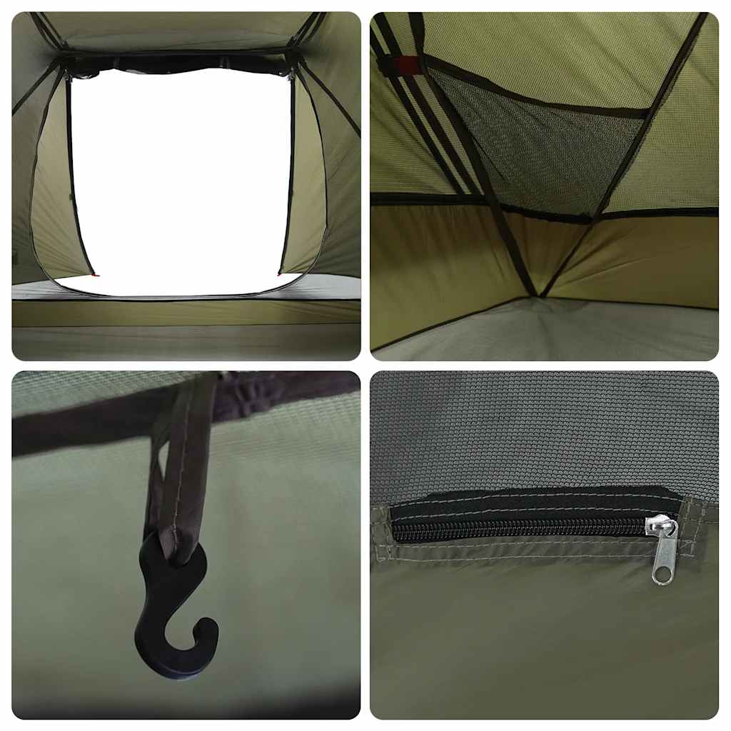 vidaXL Fishing Tent 3-Person Olive Green Waterproof - 312 x 216 x 114 cm