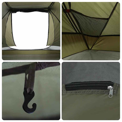 vidaXL Fishing Tent 3-Person Olive Green Waterproof - 312 x 216 x 114 cm