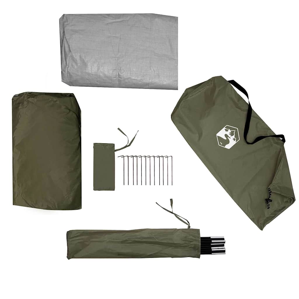 vidaXL Fishing Tent 3-Person Olive Green Waterproof - 312 x 216 x 114 cm